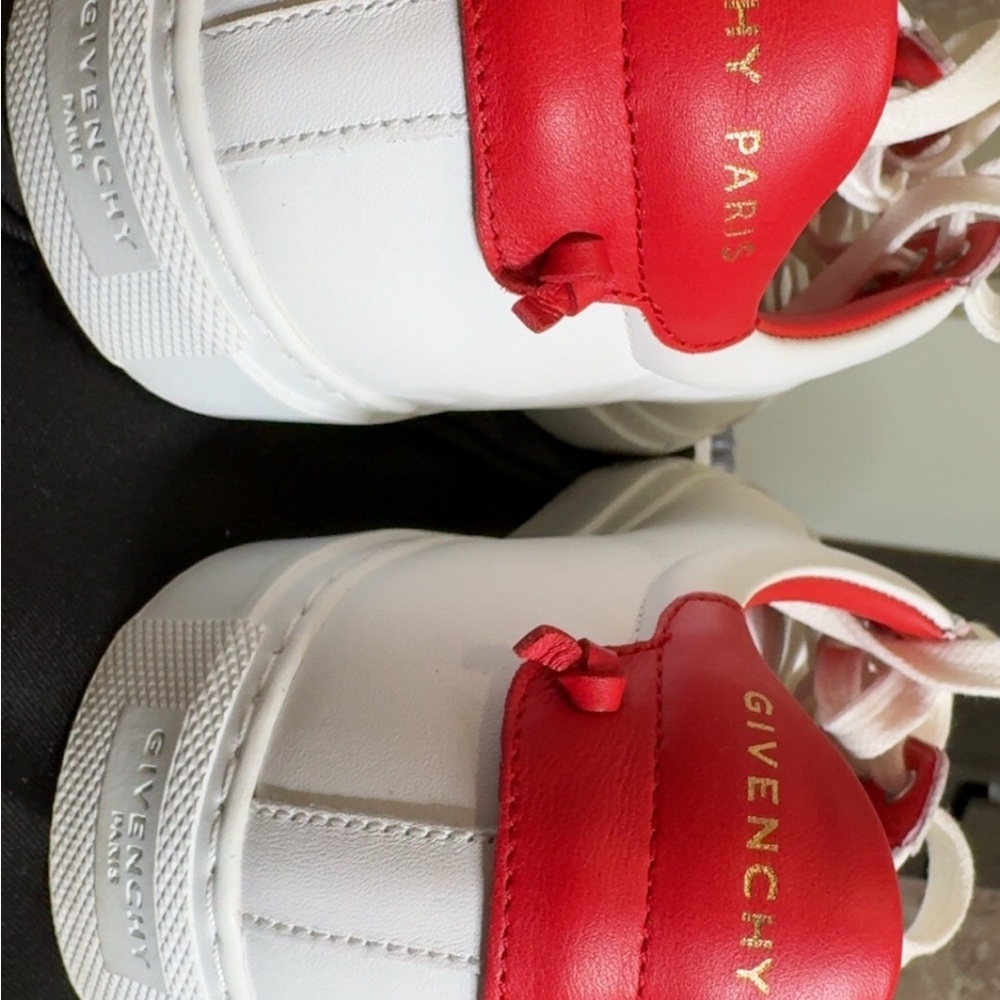 Givenchy White and Red Sneakers